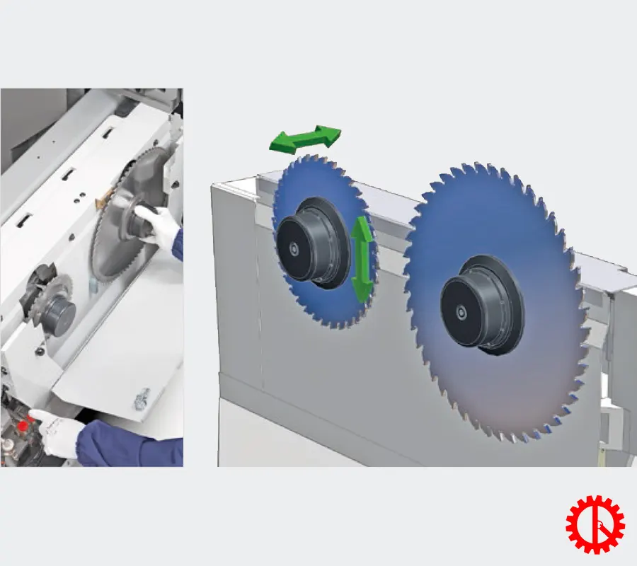 Align the saw blade of computer panel saw for mdf biesse