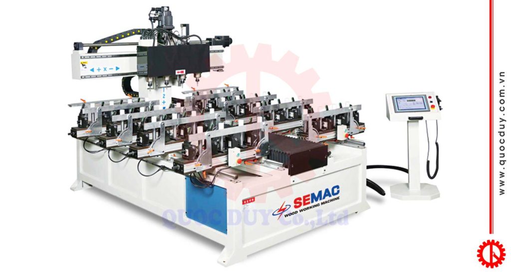 máy khoan lắc mộng âm cnc 4 đầu khổ 2M | Quốc Duy