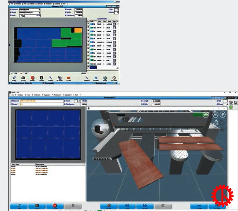 Simulate cutting process of computer panel saw for mfc biesse