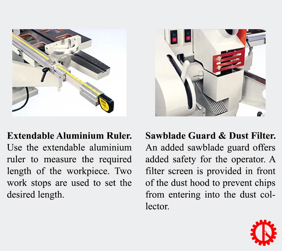 Extendable Aluminium Ruler - Sawblade Guard & Dust Filter