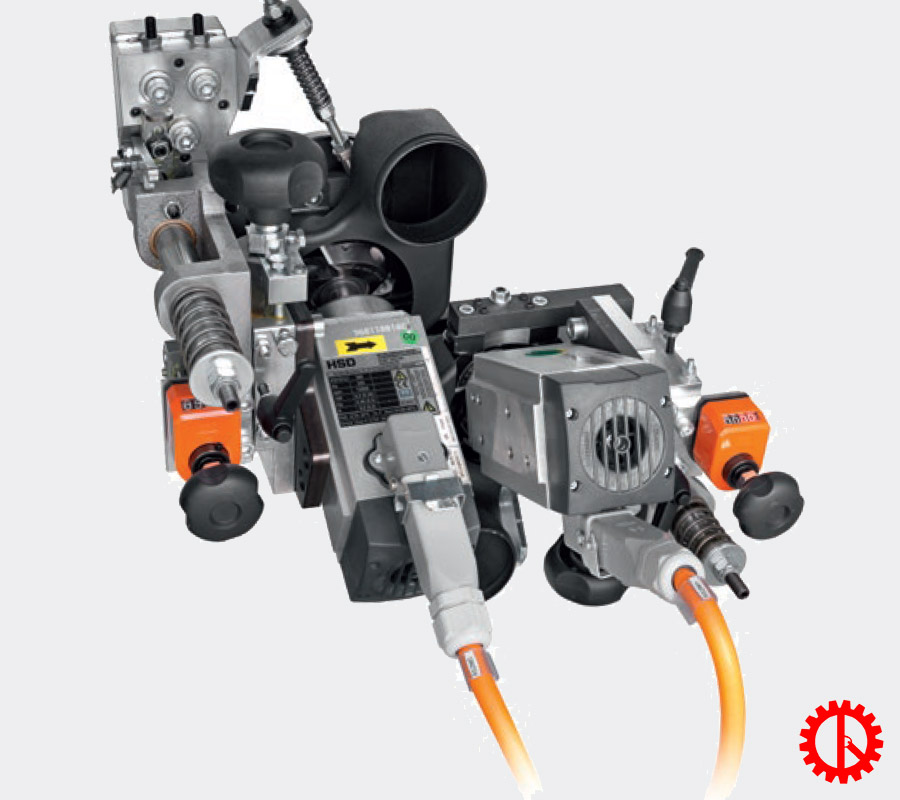 AUTO SINGLE SIDED EDGE BANDING MACHINES - AKRON 1100 Bộ phận xén trên dưới máy dán cạnh tự động phay trước cnc AKRON-1100 | Quốc Duy
