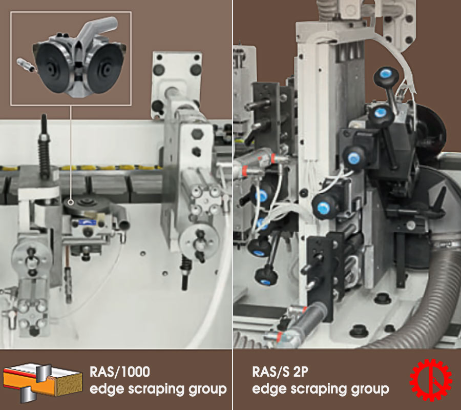 HIGH SPEED EDGE BANDING MACHINE - K 800 RAS/1000 EDGE SCRAPING GROUP AND RAS/S 2P EDGE SCRAPING GROUP