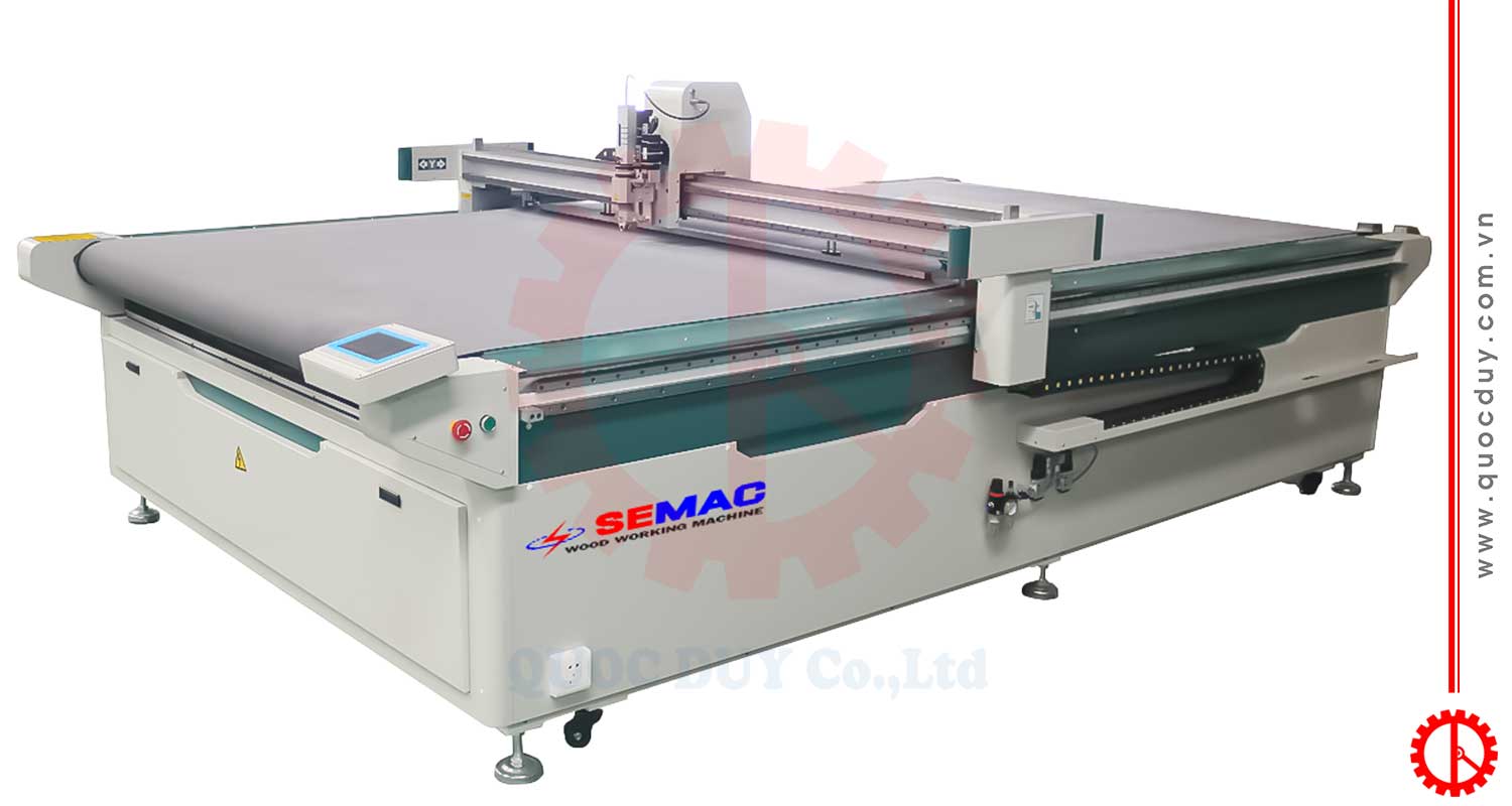 SINGLE BLADE CUTTER FOR LEATHER, SOFA PRODUCTION WITH CONVEYOR TABLE - STK 2516R