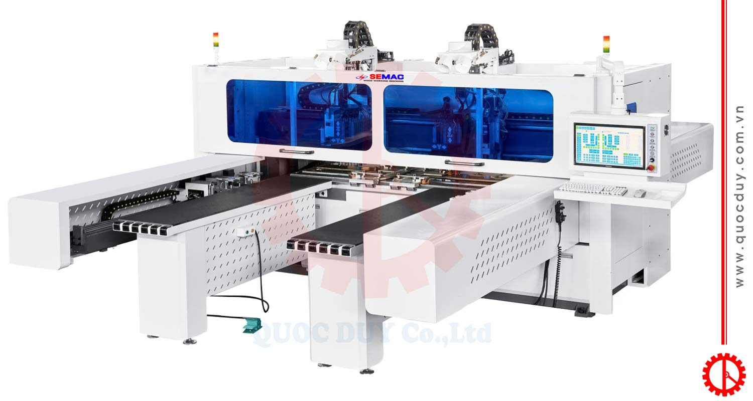 Dual head 6 sided cnc boring machine