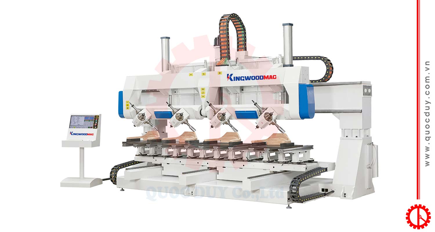 5 Axis 4 Head 16 Tool CNC Machine