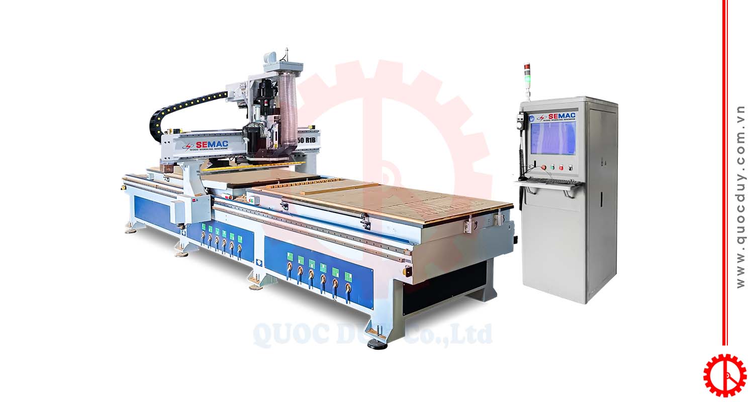 Dual Table Single Spindle CNC Router with Drilling Unit