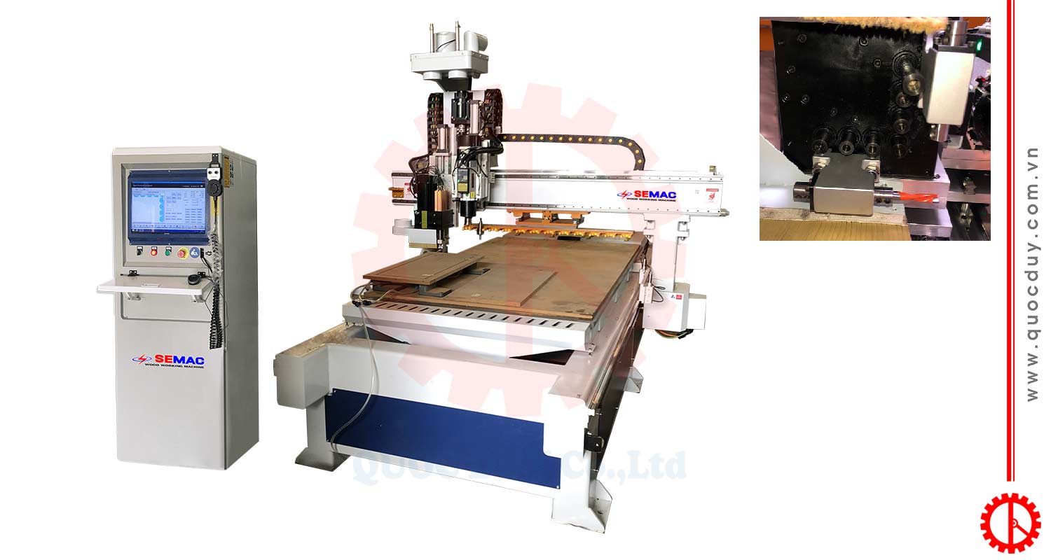 Single Spindle CNC Router with Drilling Unit
